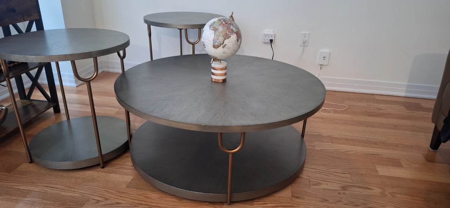 Round Coffee Table Set with Side Tables