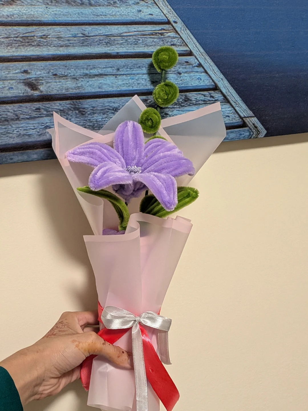 Nush handmade Purple Lilly Flower Bouquet