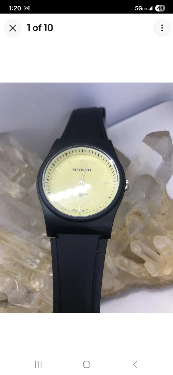 MIYKON Yellow Face Watch with Black Band - photo 2