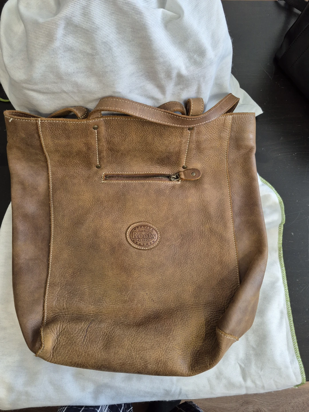 Roots Brown Leather Tote Bag - photo 2