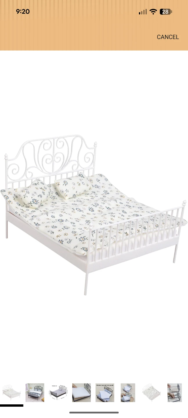 White metal bedframe (Full/double size)