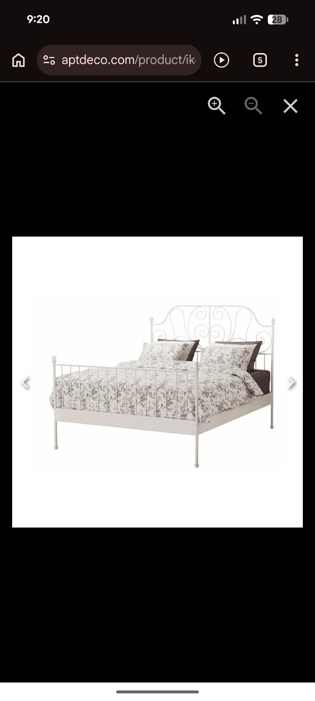 White metal bedframe (Full/double size) - photo 2