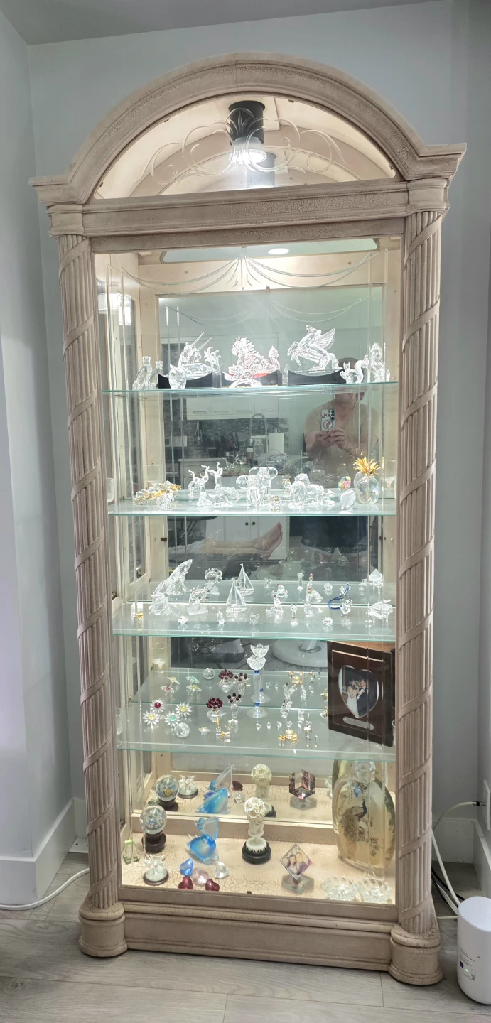 Curio Cabinet with Glass Shelves and Lighting
