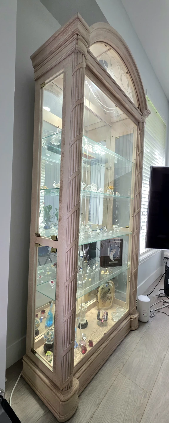 Curio Cabinet with Glass Shelves and Lighting - photo 2