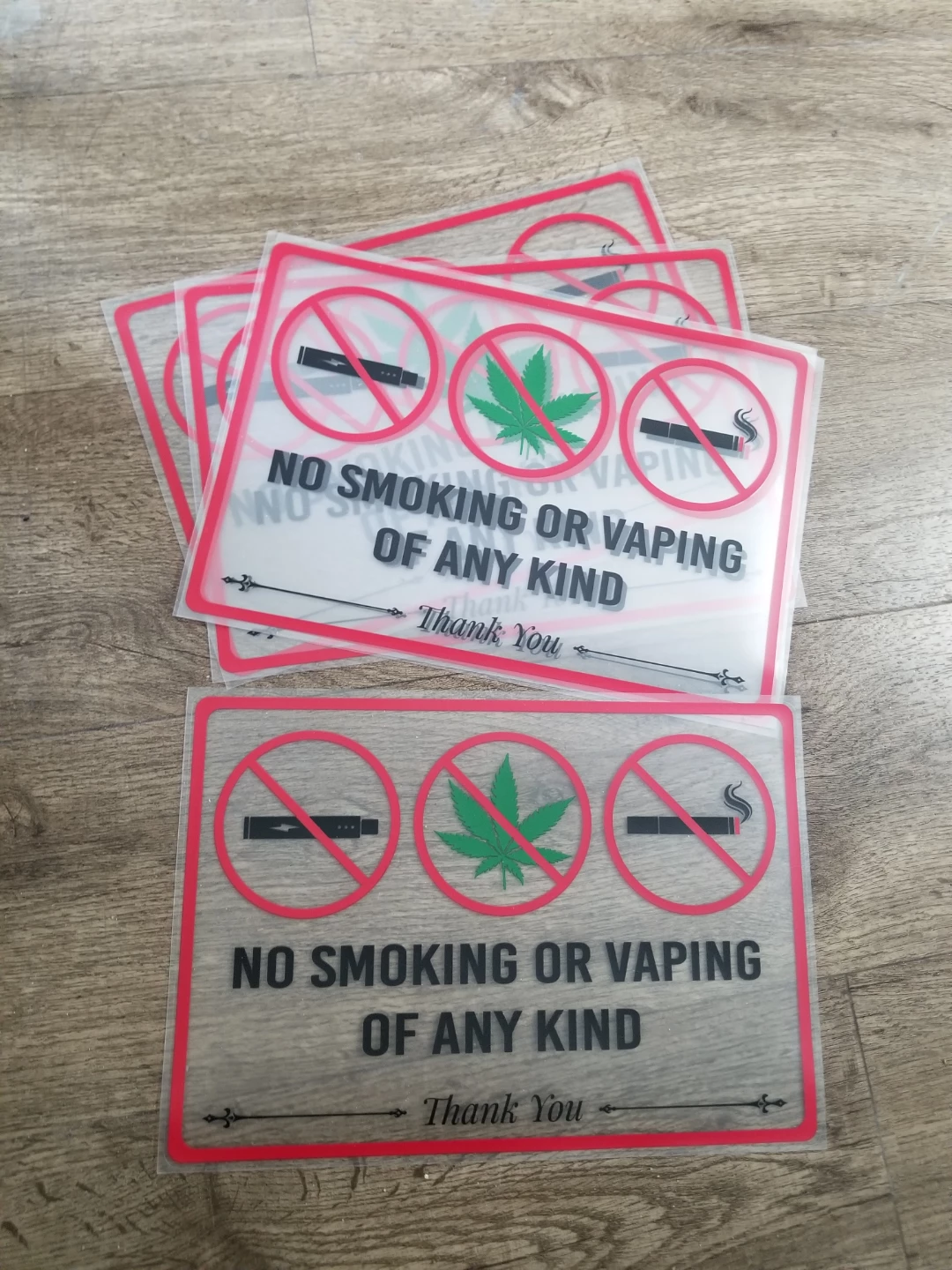 No Smoking or Vaping Signs (Pack of Multiple)