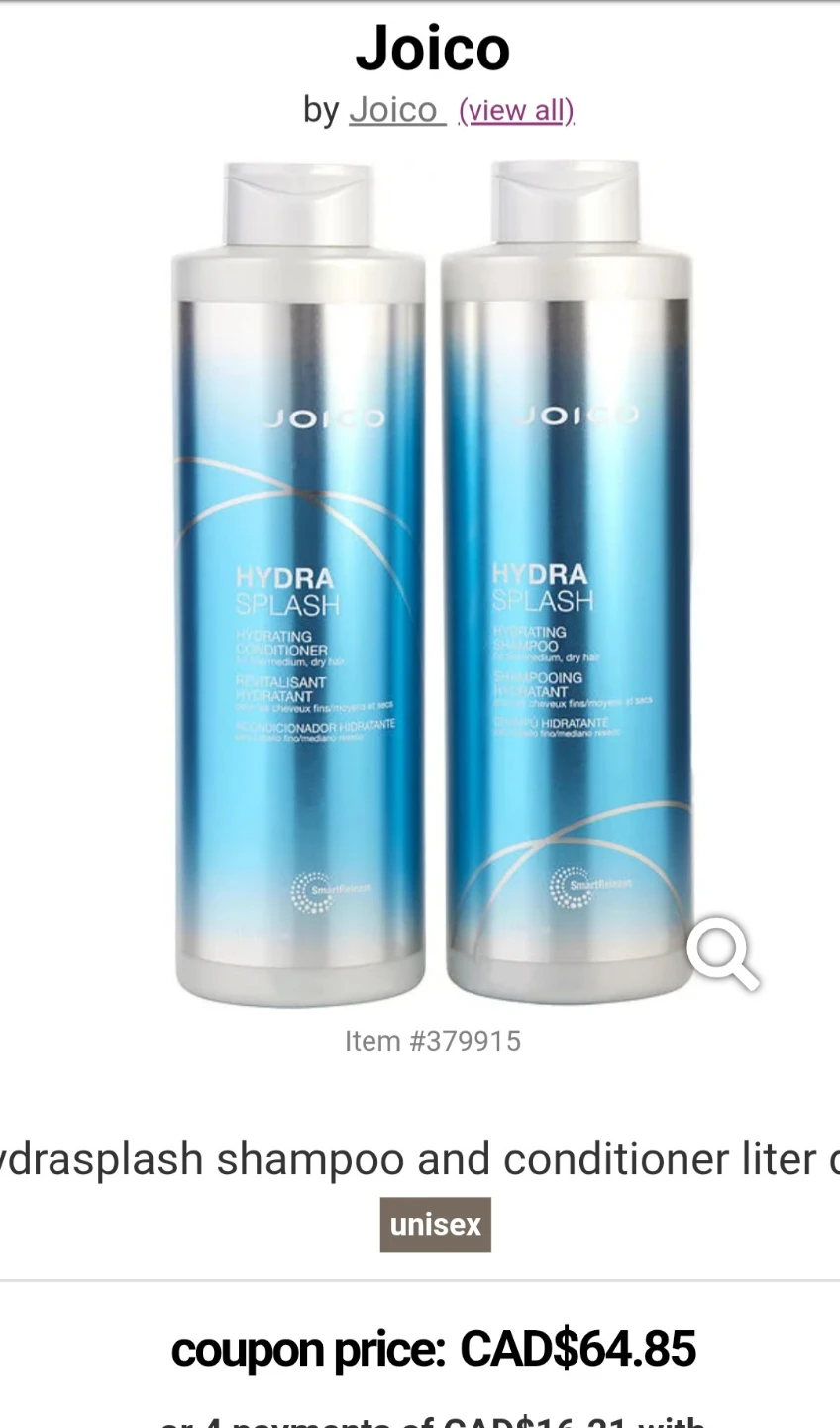 Joico Hydra Splash Hydrating Shampoo and Conditioner Litre Set - photo 2