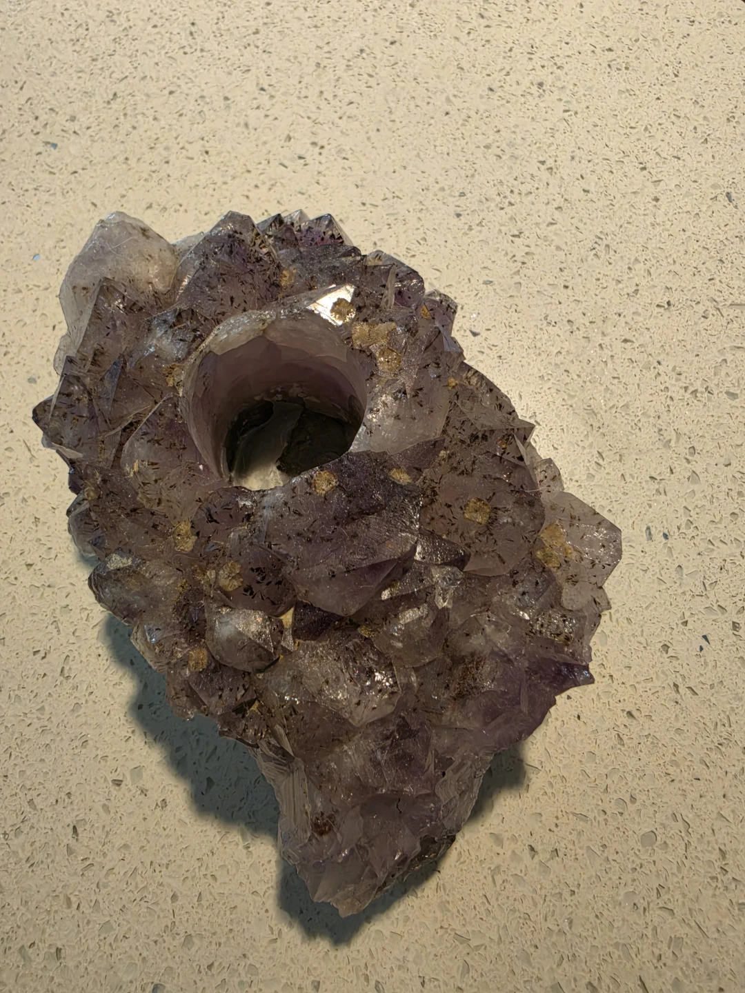 Amethyst Geode Crystal Cluster Candle Holder - photo 2