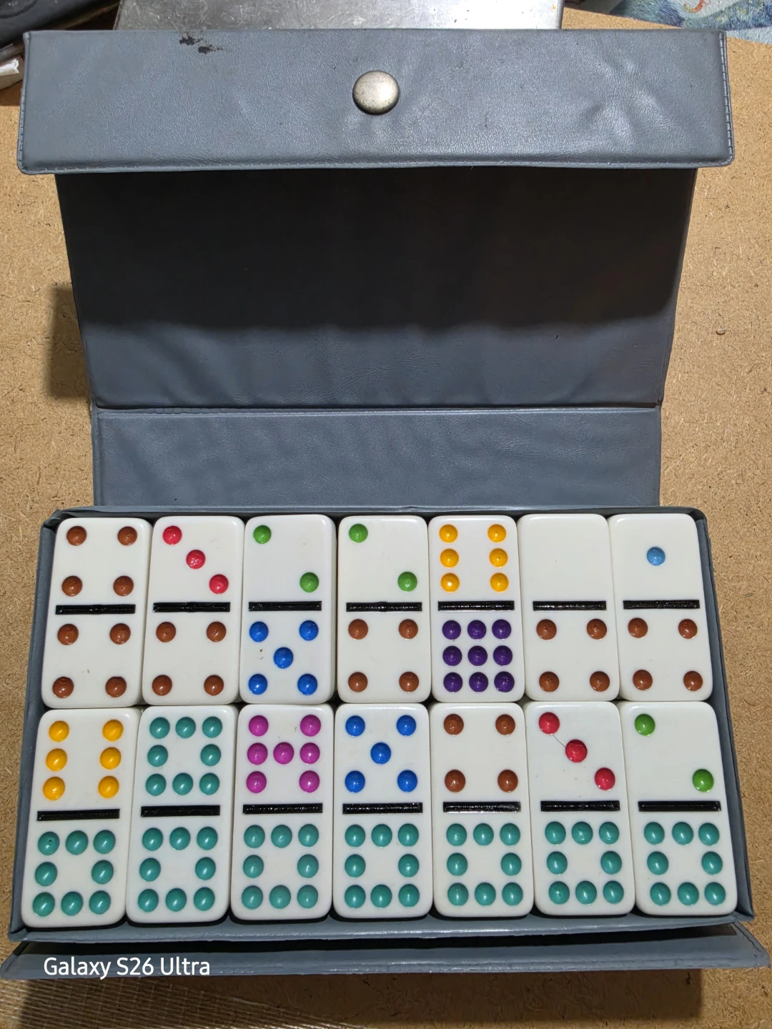 Vintage Domino By Cardinal 55 Pcs 3/8" Thick Double 9 Vinyl Case