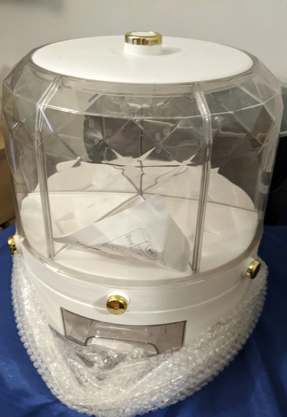 White and Clear 360 rotating rice/Beans/Cereal/Candy dispenser