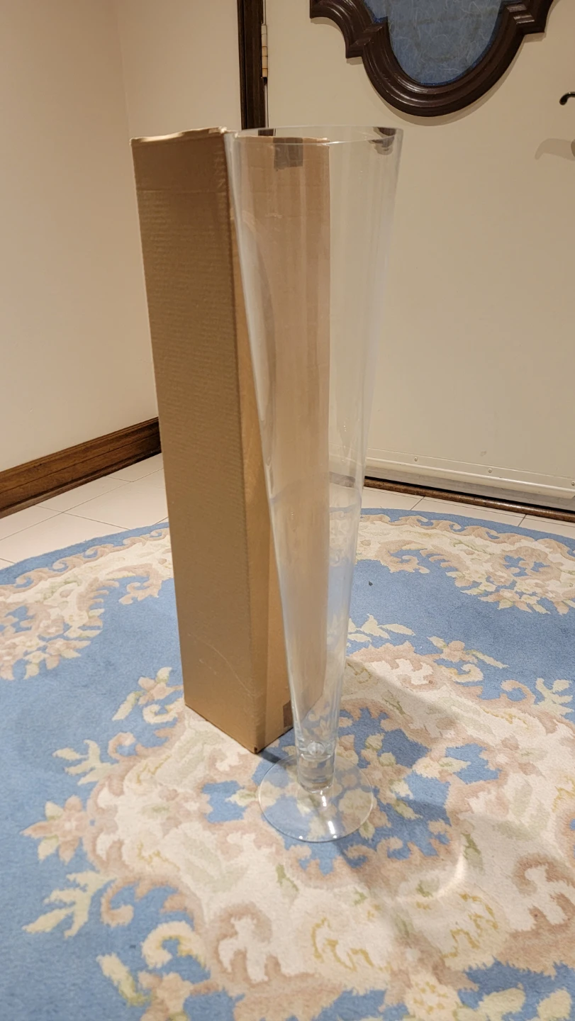 Large Clear Glass Vase - photo 2