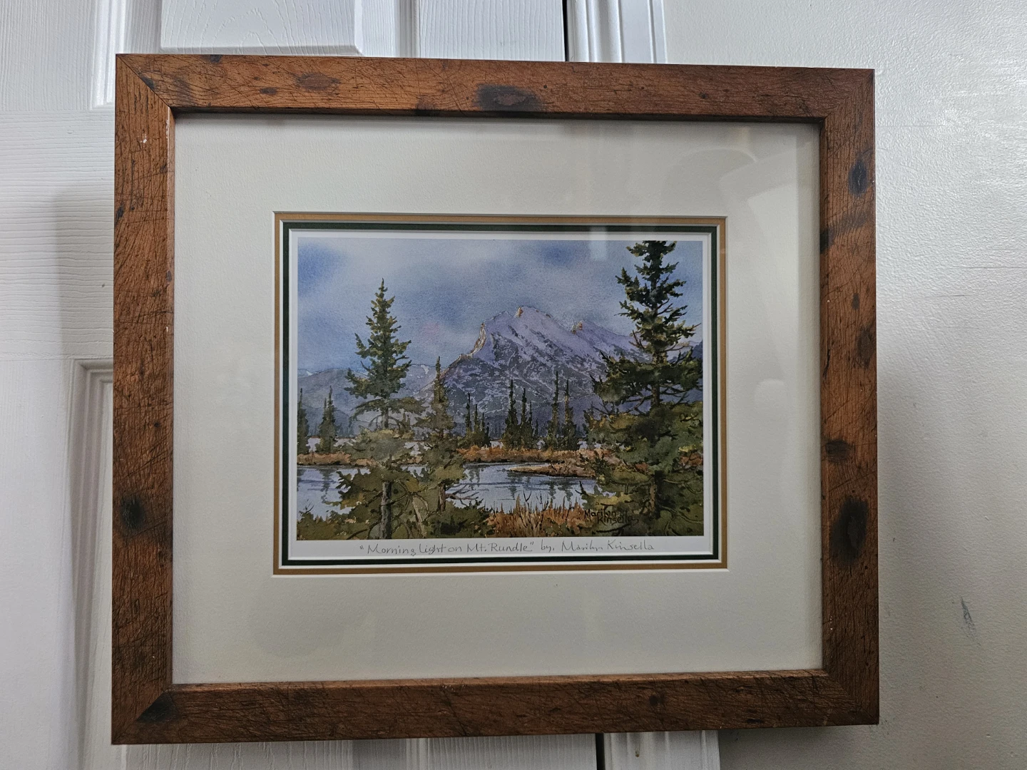 Morning Light on Mt. Rundle watercolour by Marilyn Kinsella