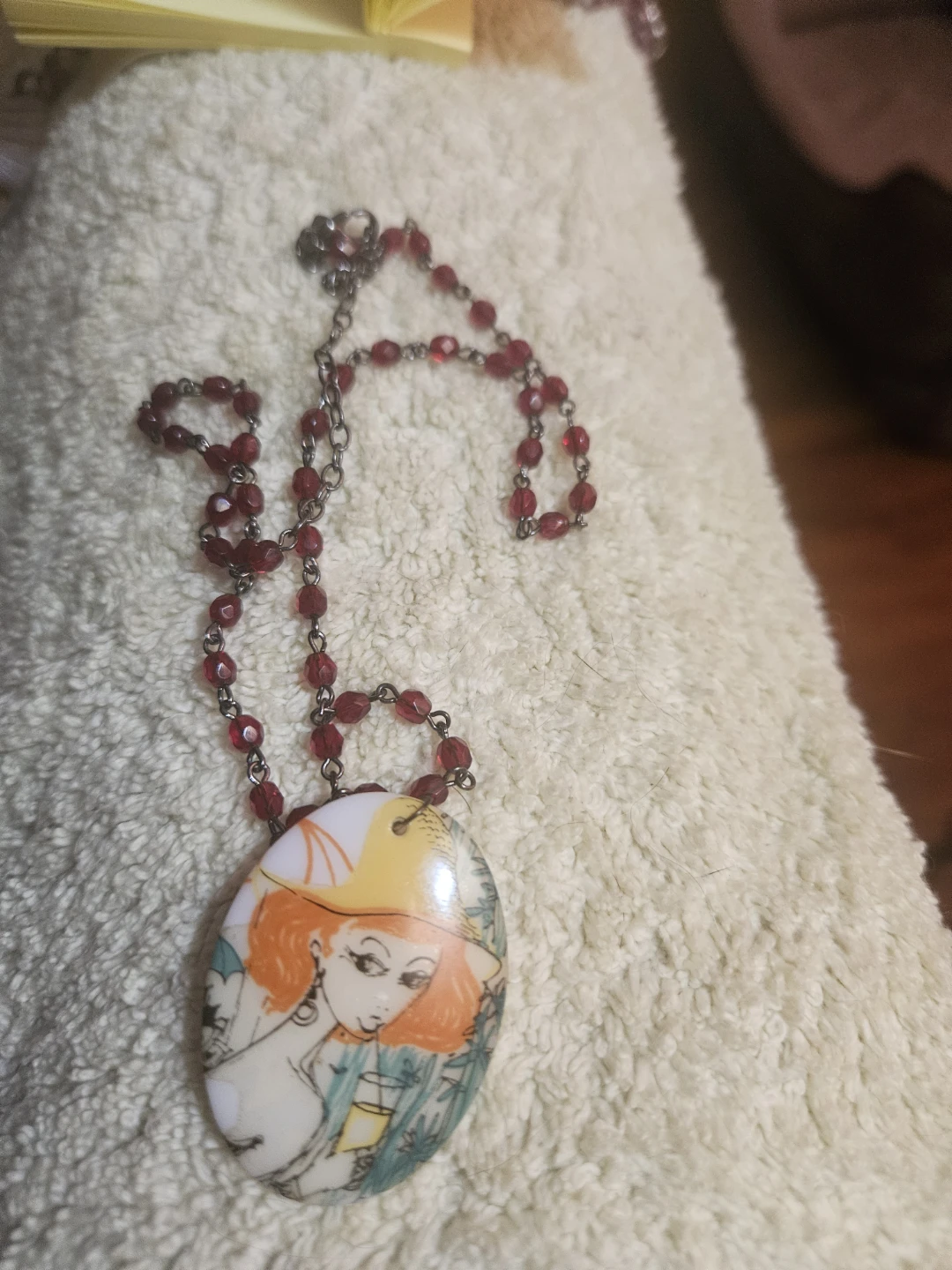 Rachel necklace with red beads