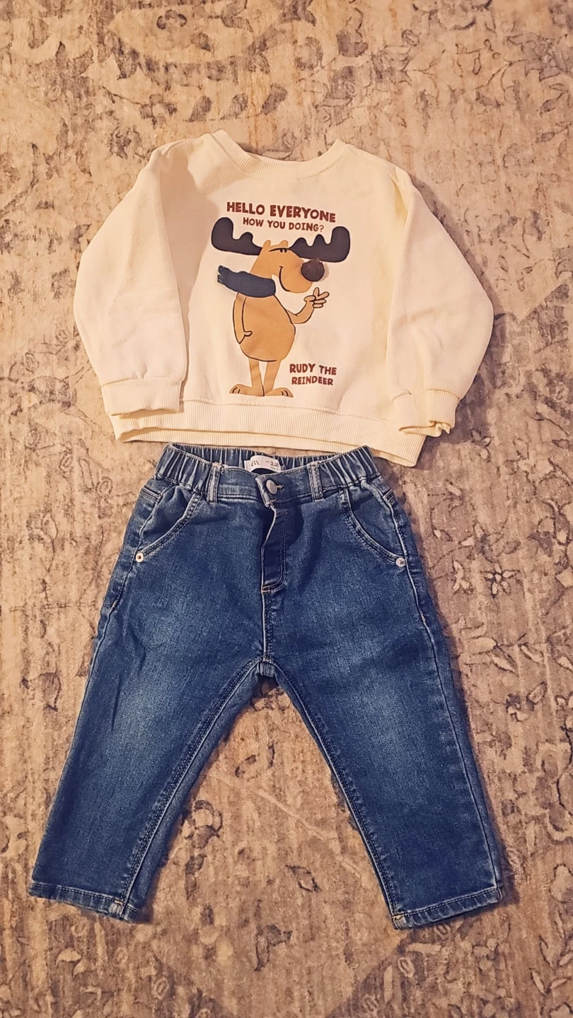 Zara Kids Sweater and Jeans Outfit - Rudy the Reindeer