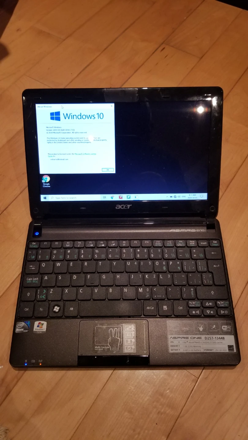 Mini Acer Aspire Netbook Laptop