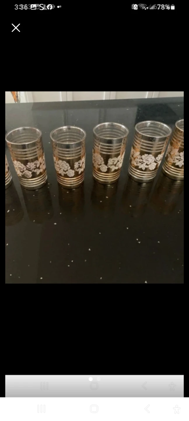 Set of 6 Vintage Floral Glasses