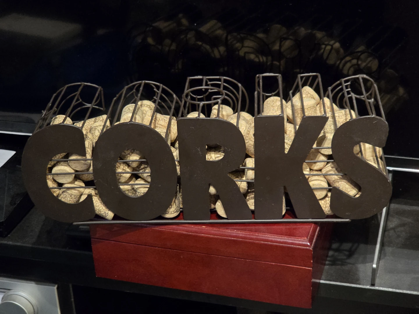 Cork or wine bottle display (corks unused)