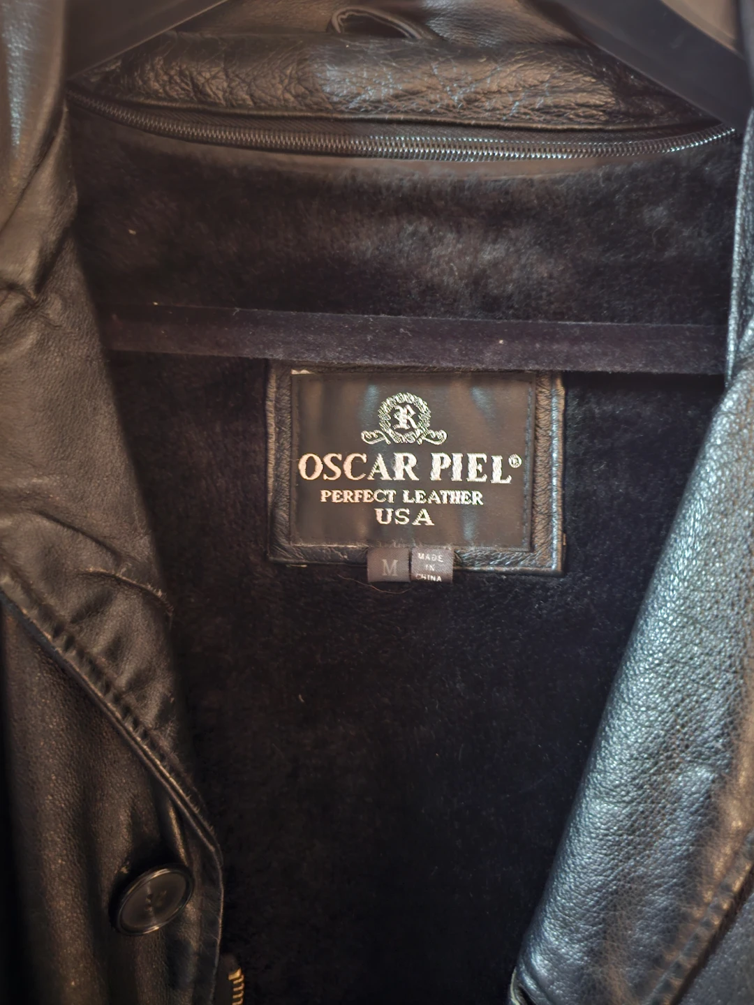 Oscar Piel Black Leather Jacket