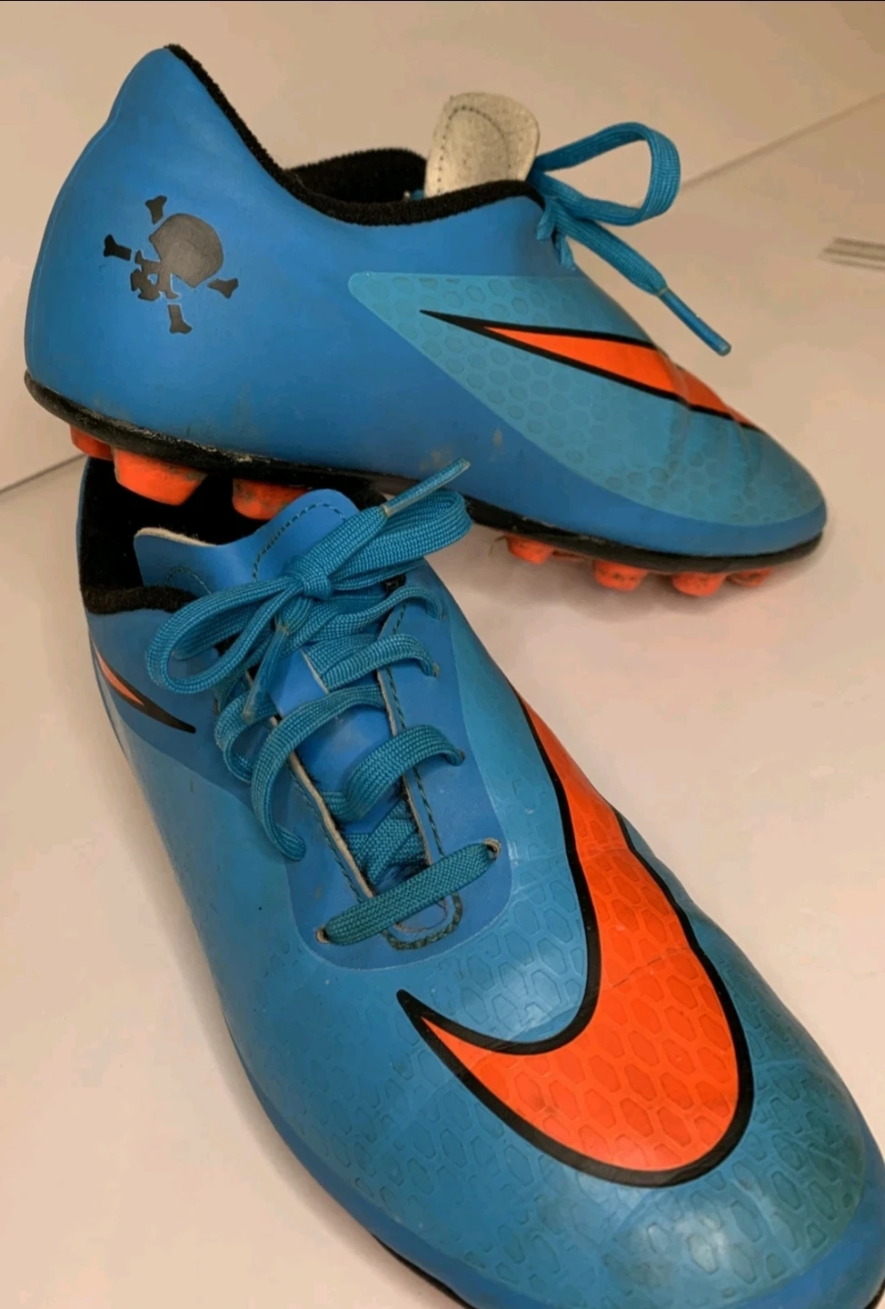 Nike Blue & Orange Soccer Cleats size 3y - photo 2