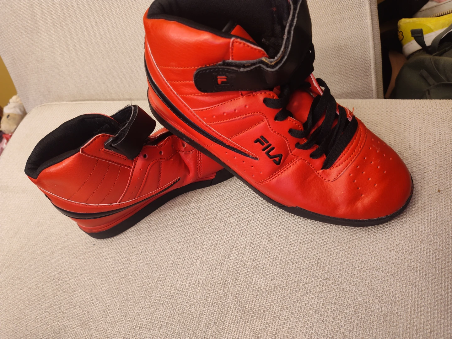 Red Fila High-Top Sneakers