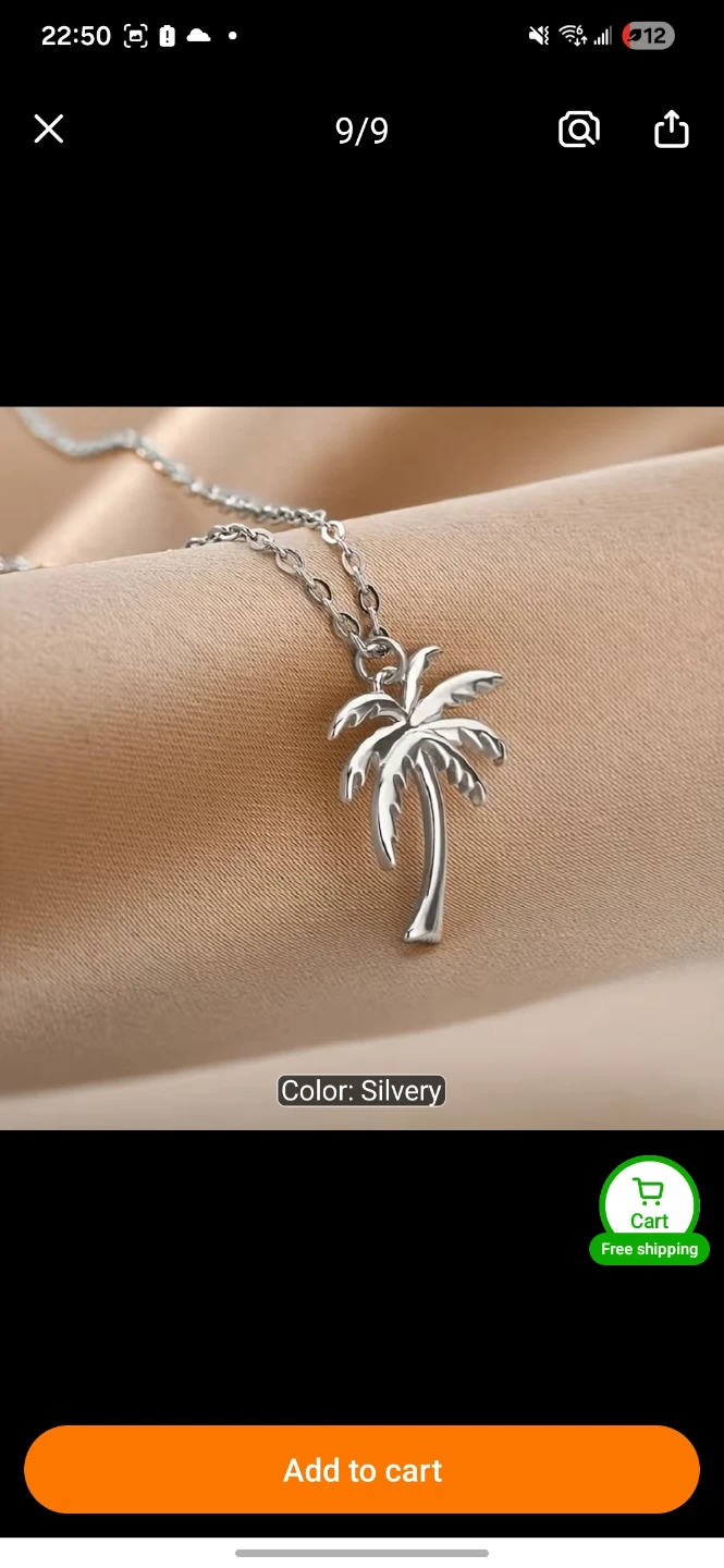 Palm Tree Necklace - Gold or Silver
