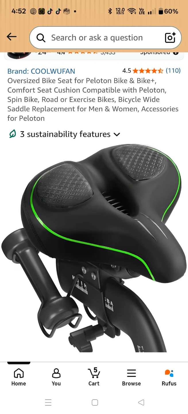 COOLWUFAN Oversized Bike Seat