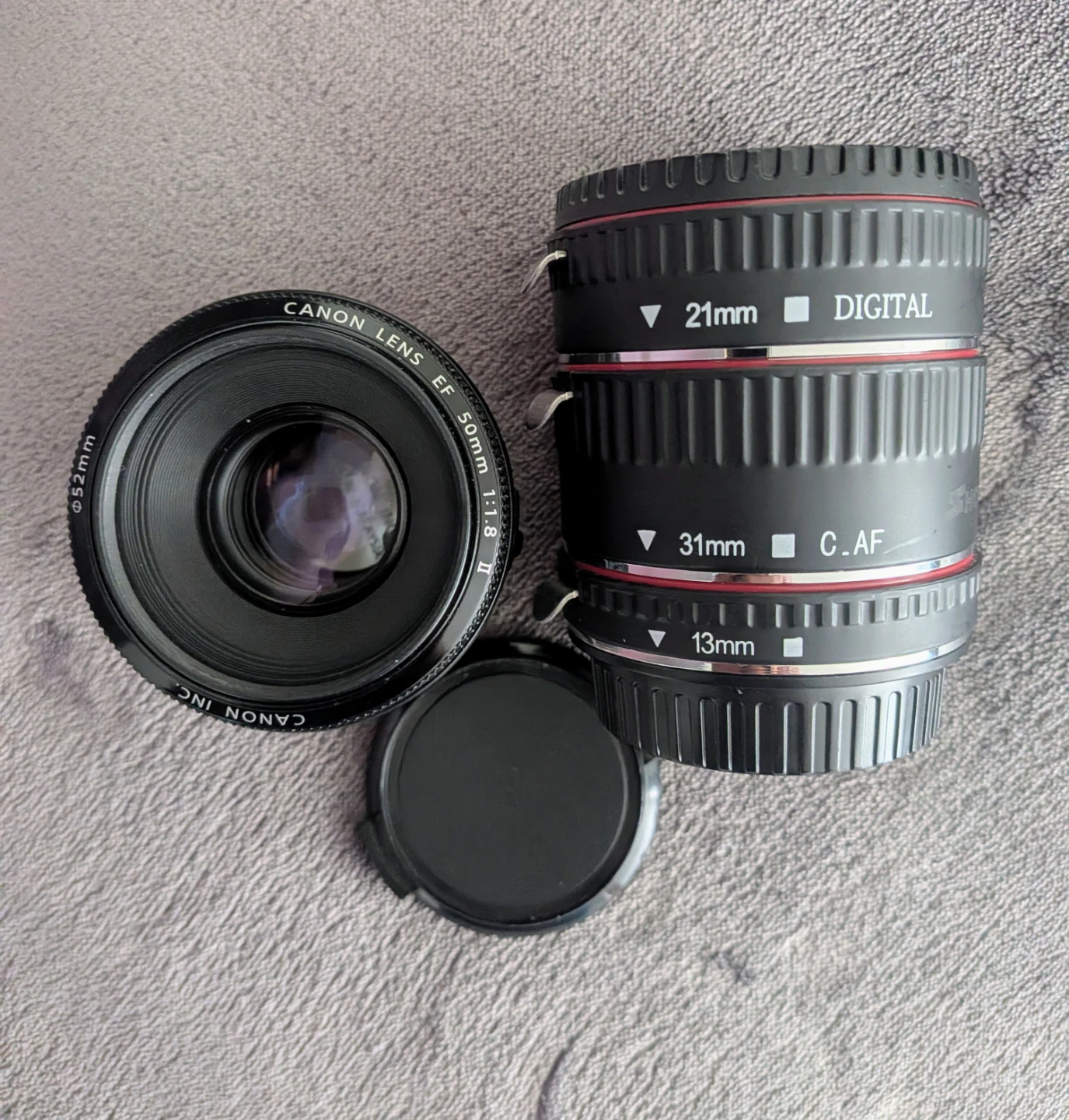 Canon EF 50mm f/1.8 II Lens & Extension Tubes