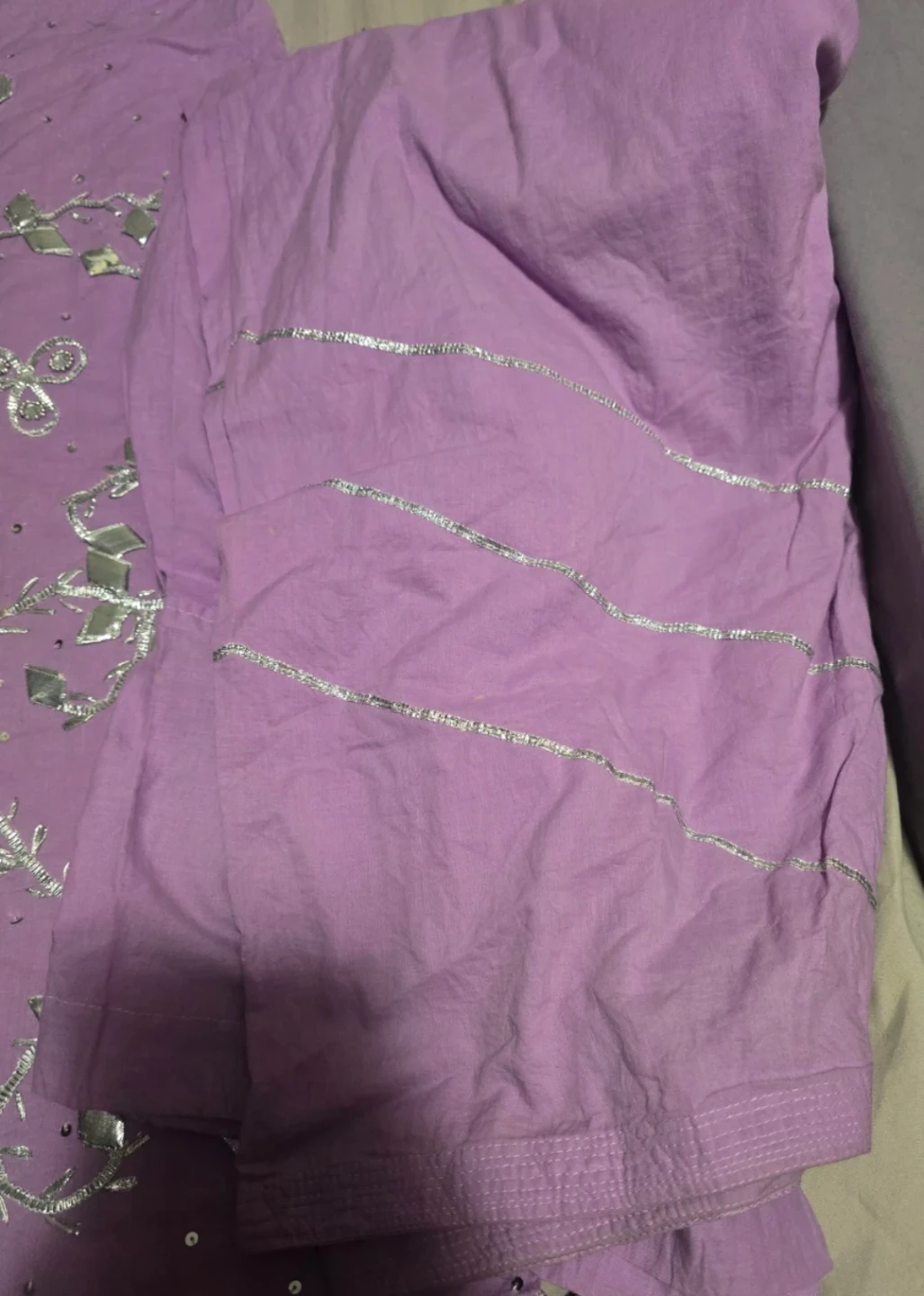 Purple  gotta  patti Kurti with Pants and Dupatta - photo 3