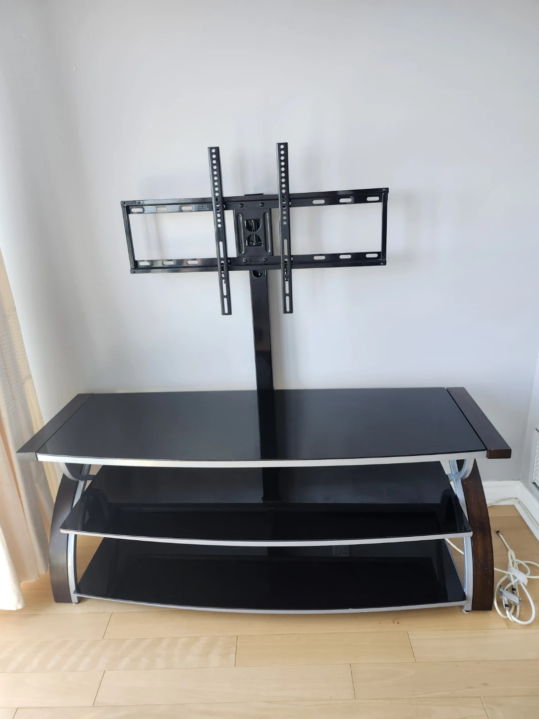 Black Glass TV Stand with Mount - photo 2