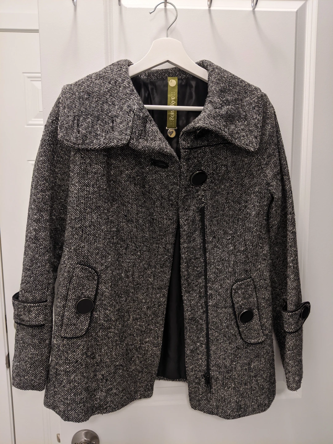 Soia & Kyo Tweed Wool Blend Peacoat Jacket