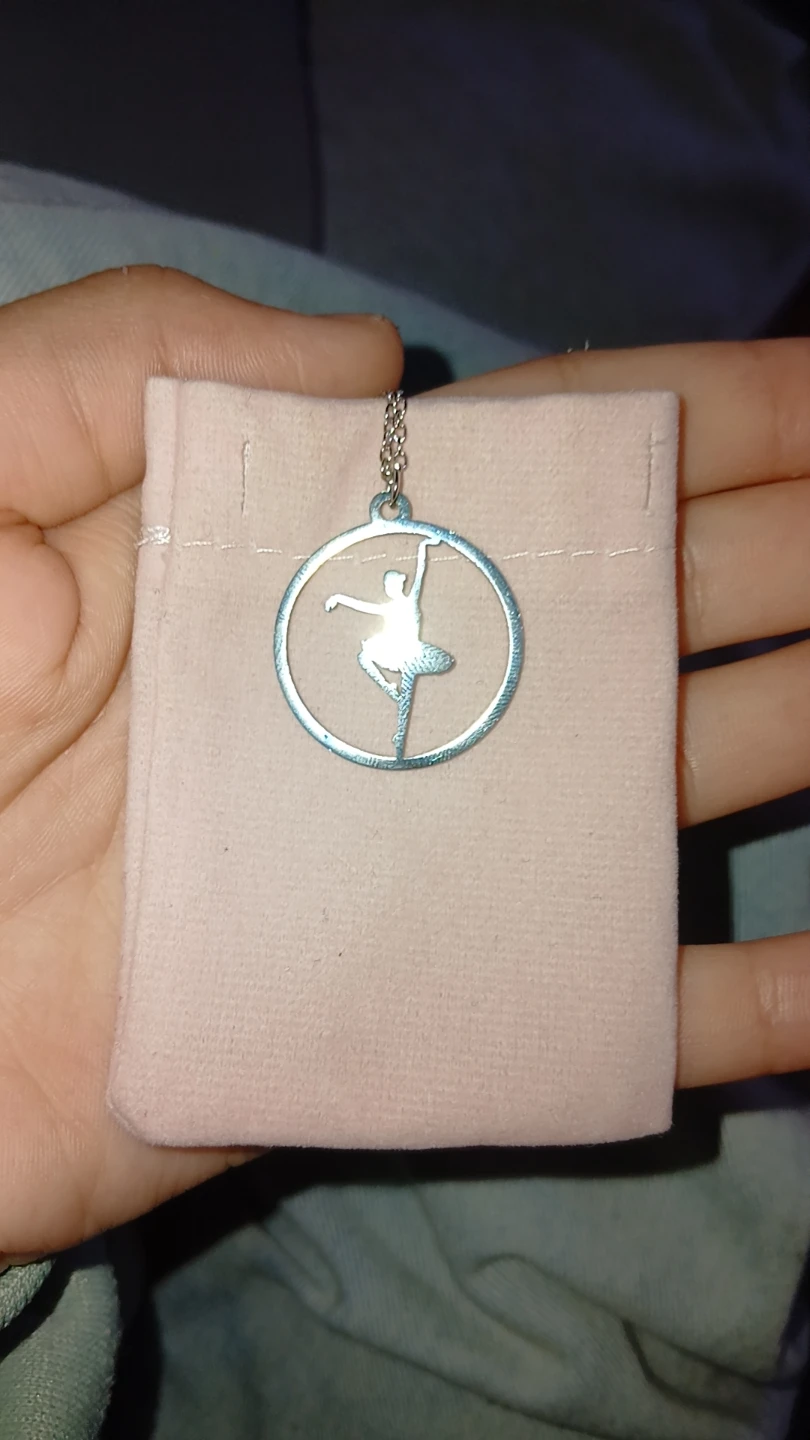 Silver Ballerina Pendant Necklace