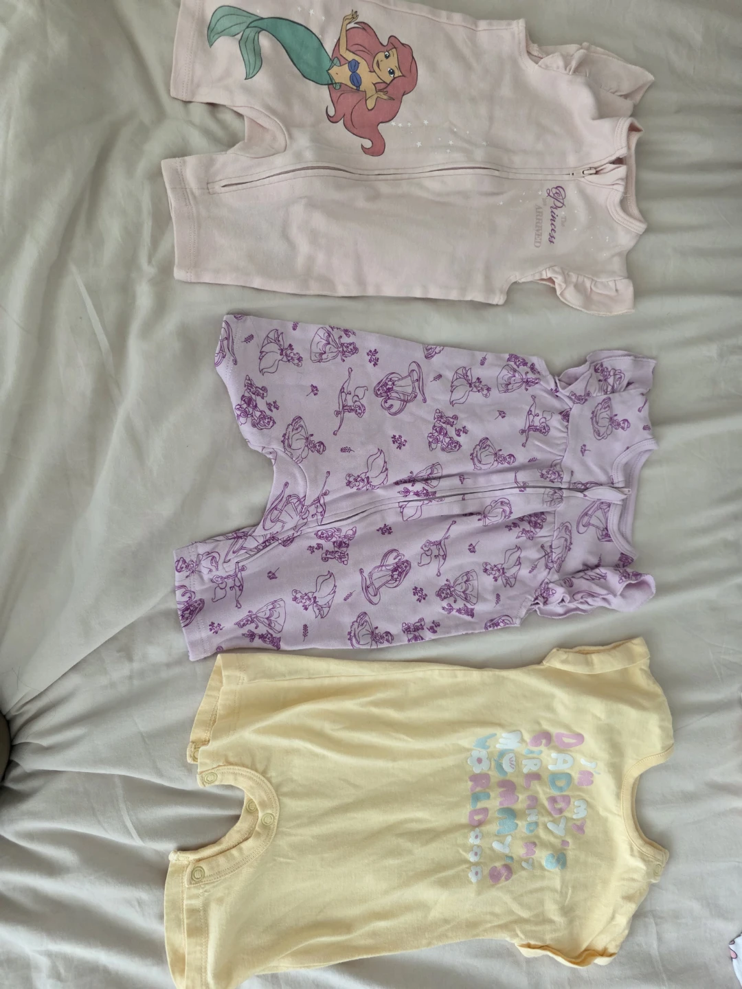 NEW Disney Princess Baby Romper Bundle 3-6 Months