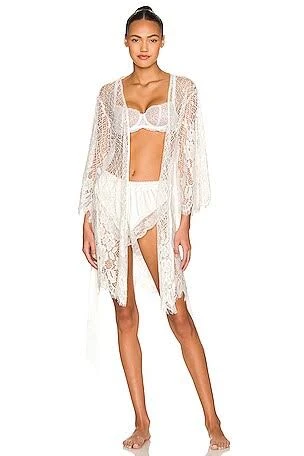 White Lace Kimono Robe
