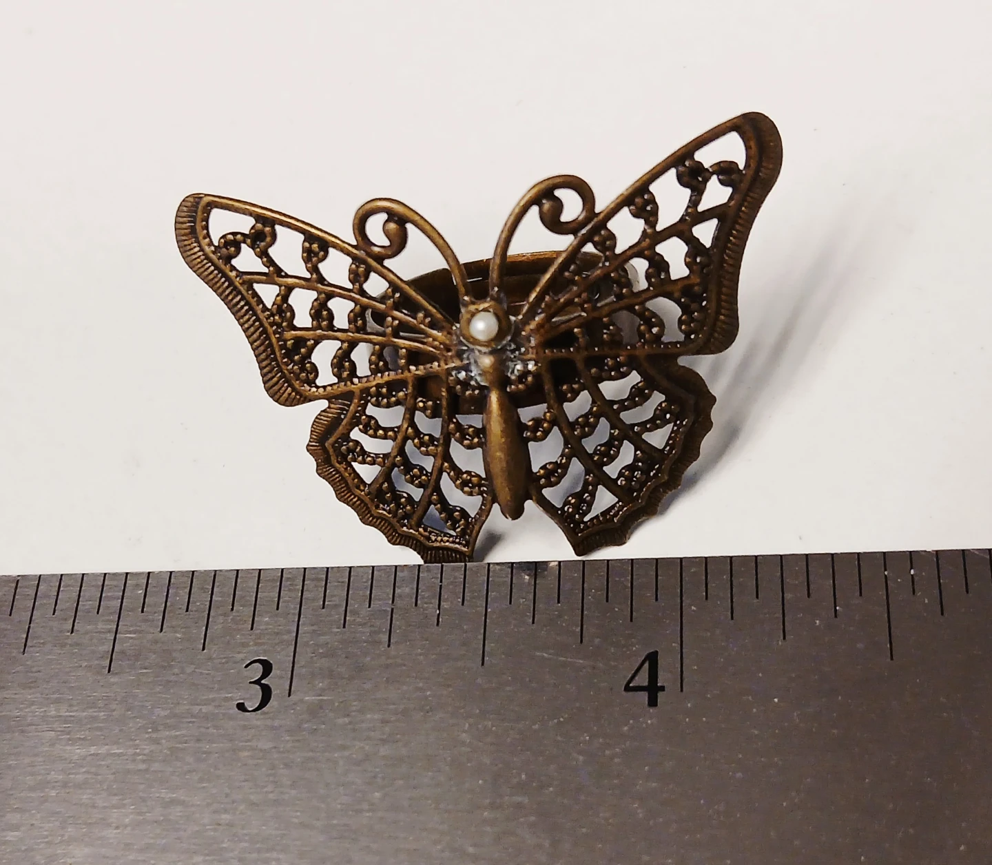 Bronze Butterfly filigree Ring - photo 2