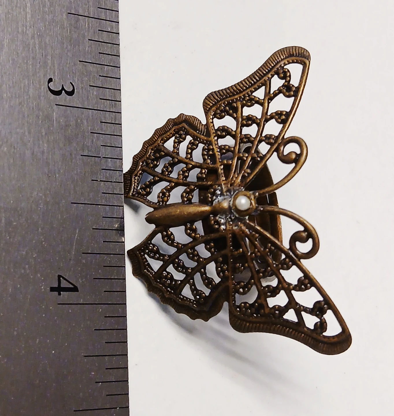 Bronze Butterfly filigree Ring - photo 4