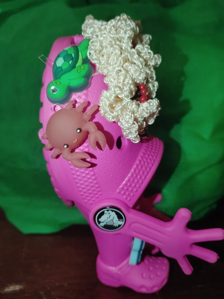 Pink Crocs Doll  with Jibbitz and Crochet Detail - photo 2