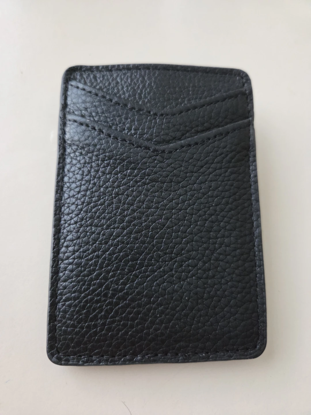 Black Leather Magnetic Money Clip Card Holder. NEW - photo 2