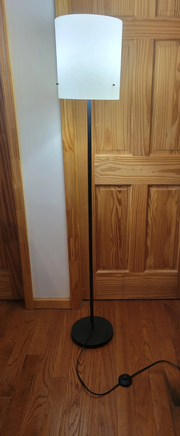 Modern Black Floor Lamp with White Shade