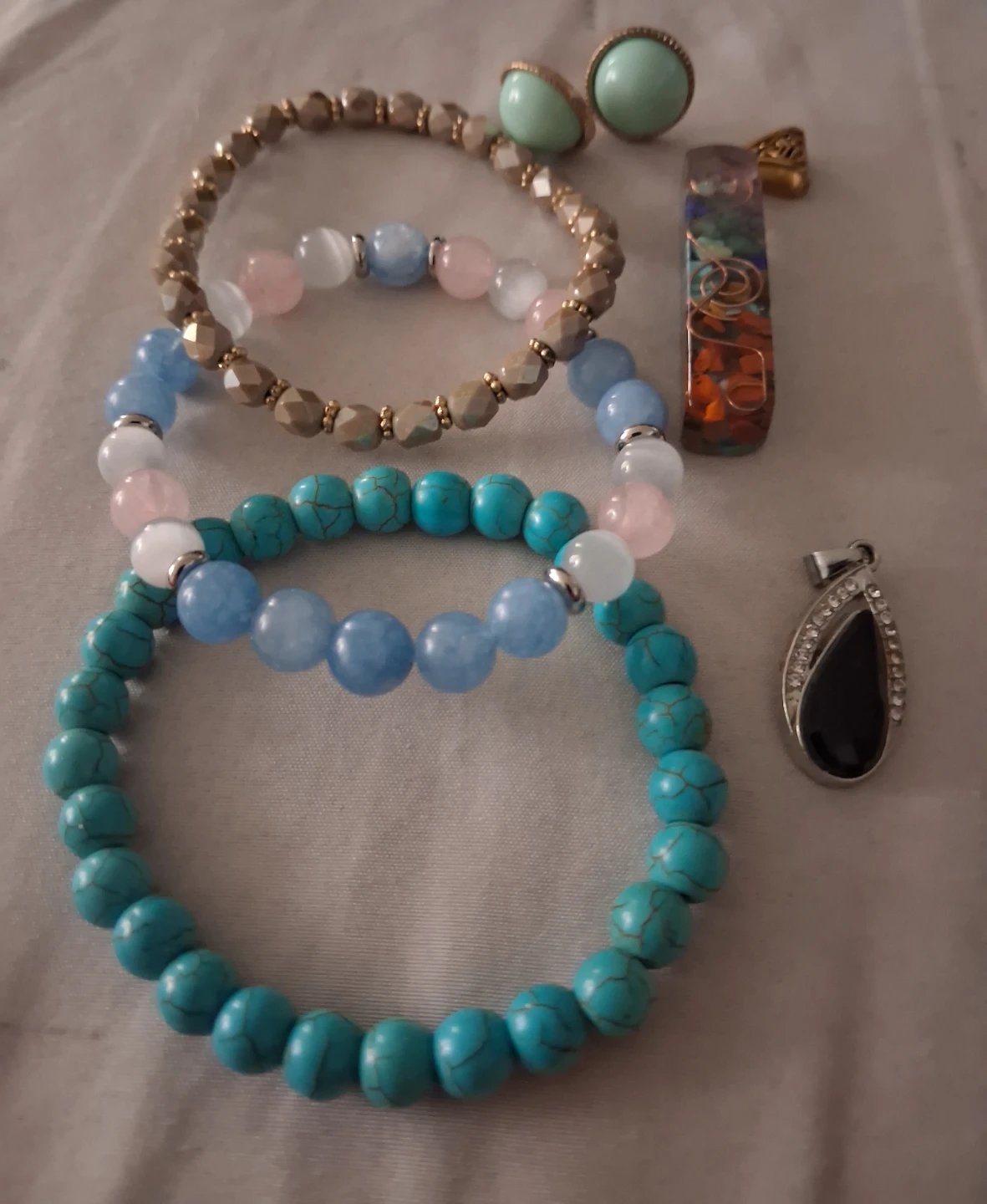 Assorted Beaded Bracelets & Earrings Set