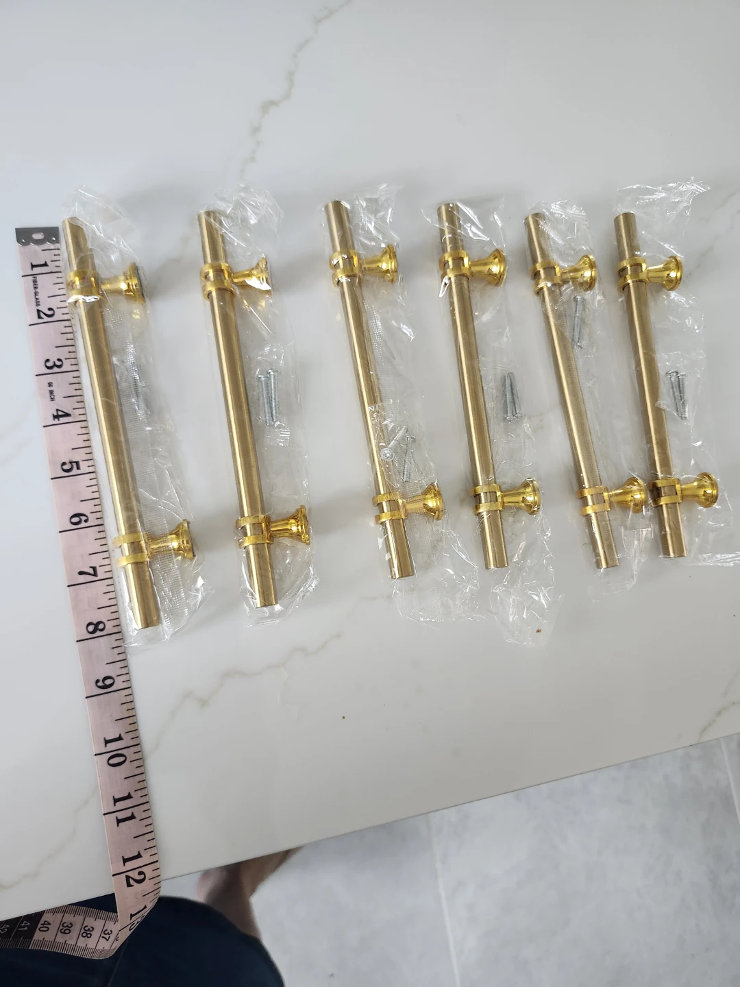 Set of 5 Gold Drawer Pulls / Cabinet Handles - photo 3