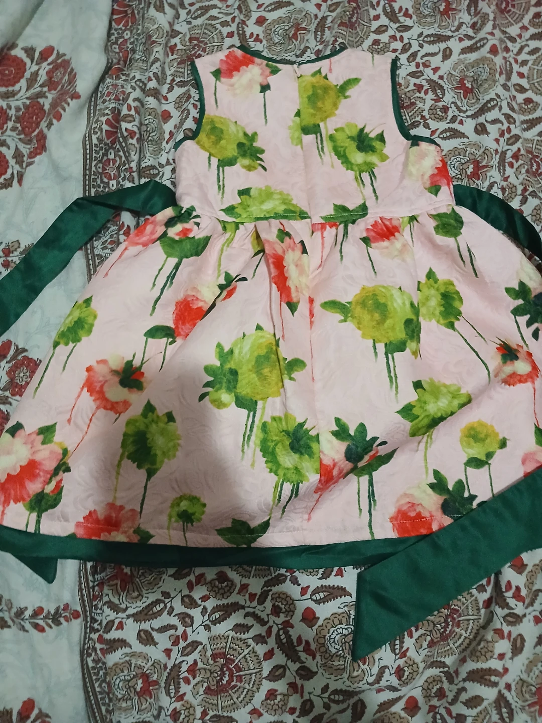 Girls' Floral Dress with Bow - photo 2