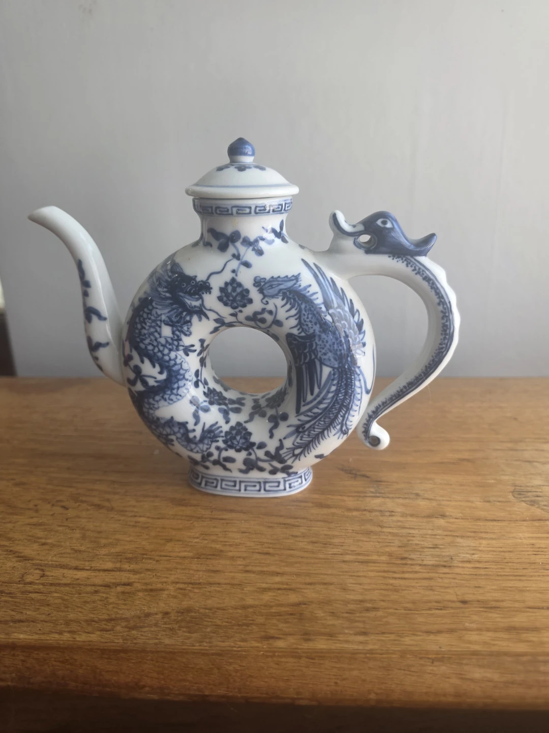 Blue and White Dragon Teapot