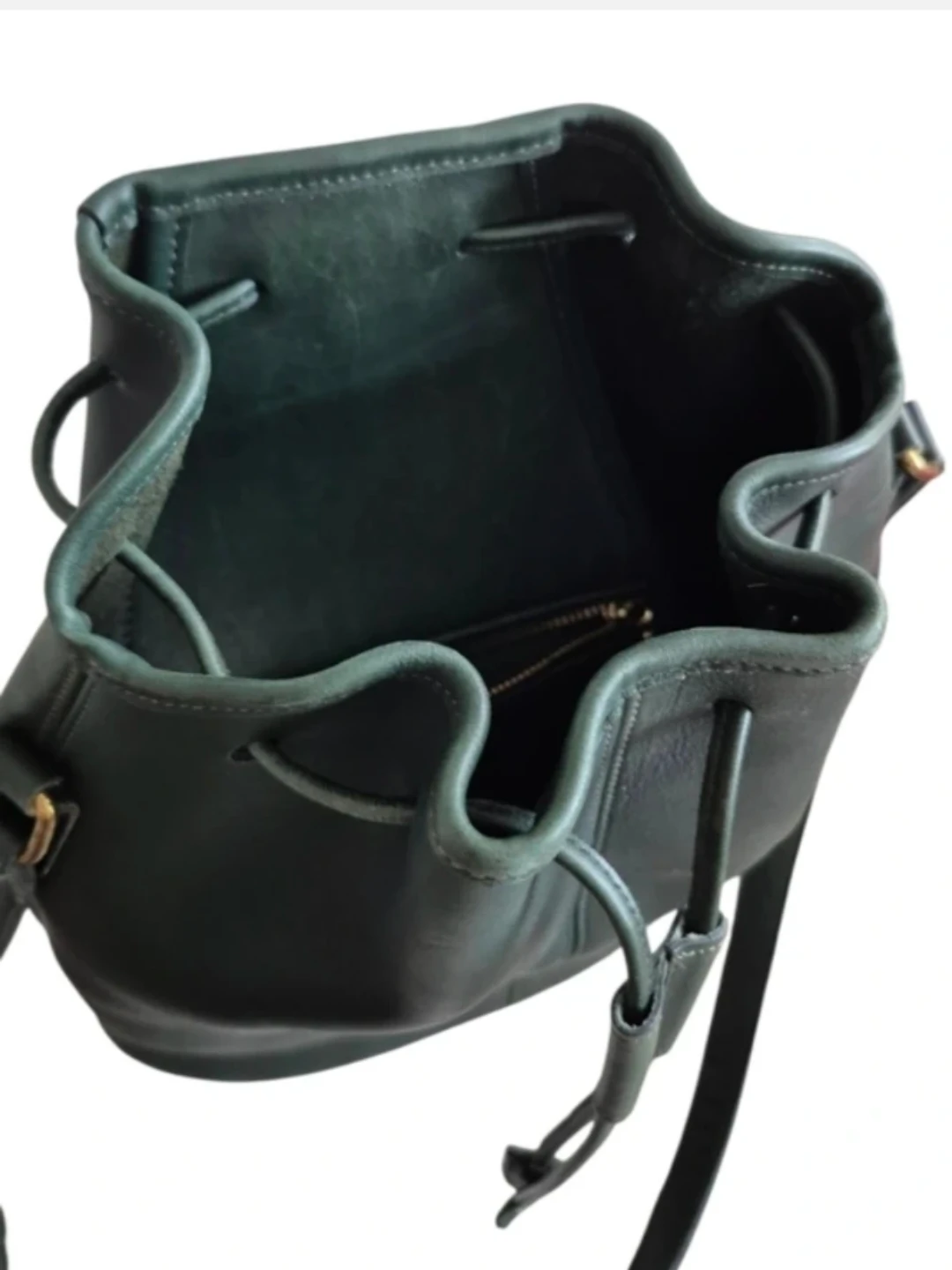 Vintage Coach Dark Green Bucket Bag - photo 4