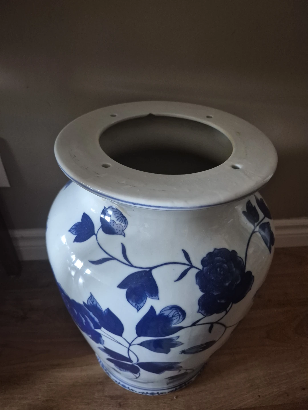 Blue and White Floral Ginger Jar
