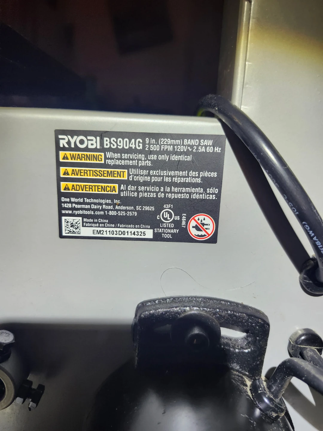 Ryobi BS904G 9-inch Bandsaw - photo 4