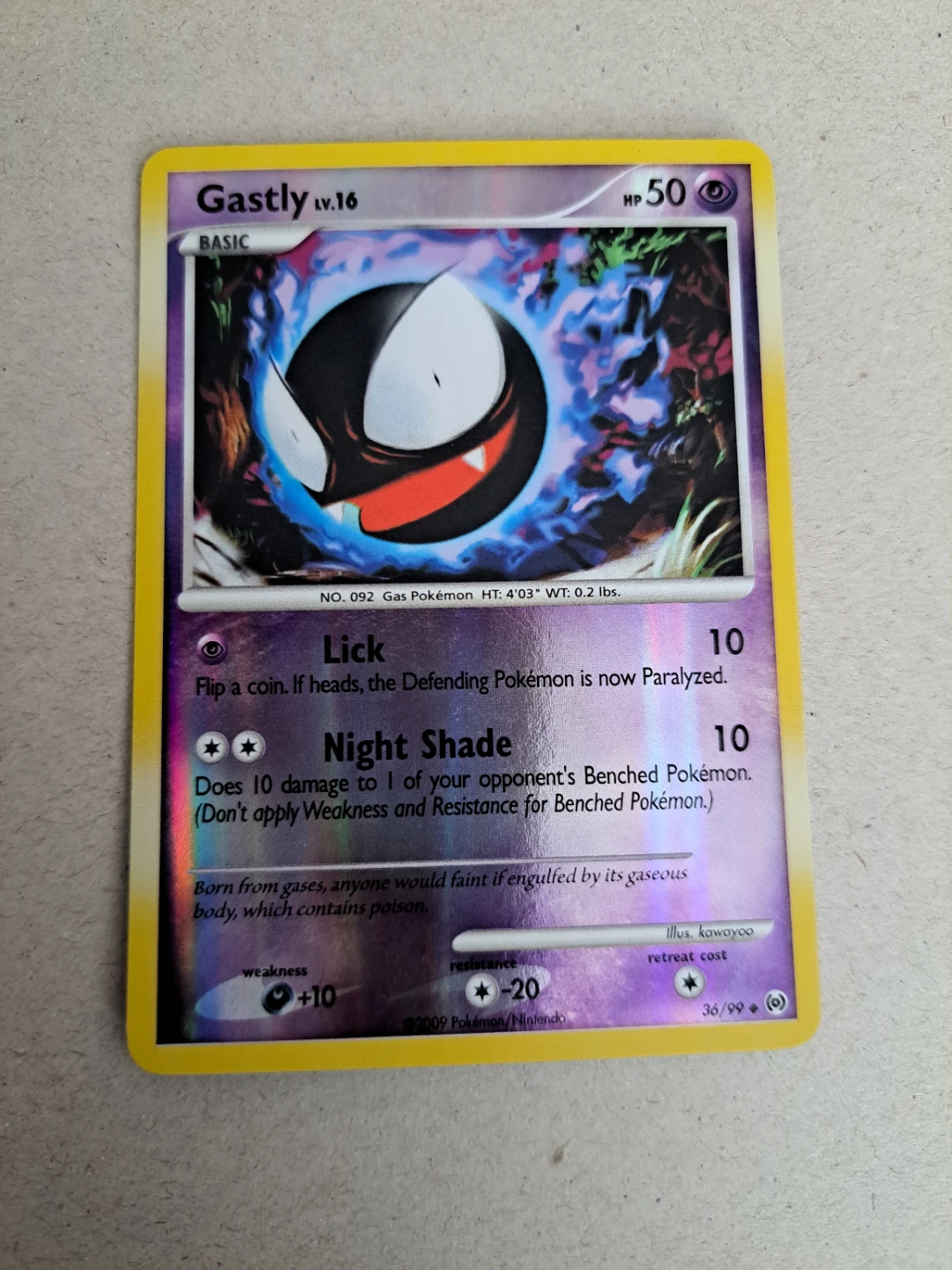 Gastly 36/ 99 Psychic Reverse Holo LP