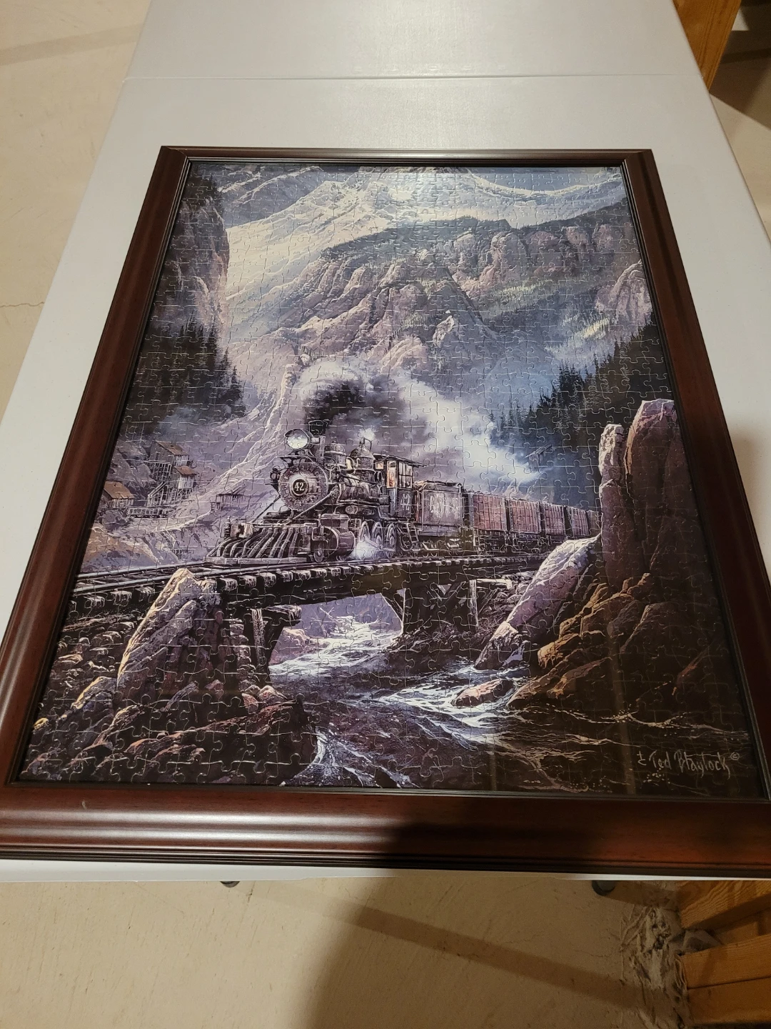 Ted Blaylock Steam Train Mountain Crossing Jigsaw Puzzle