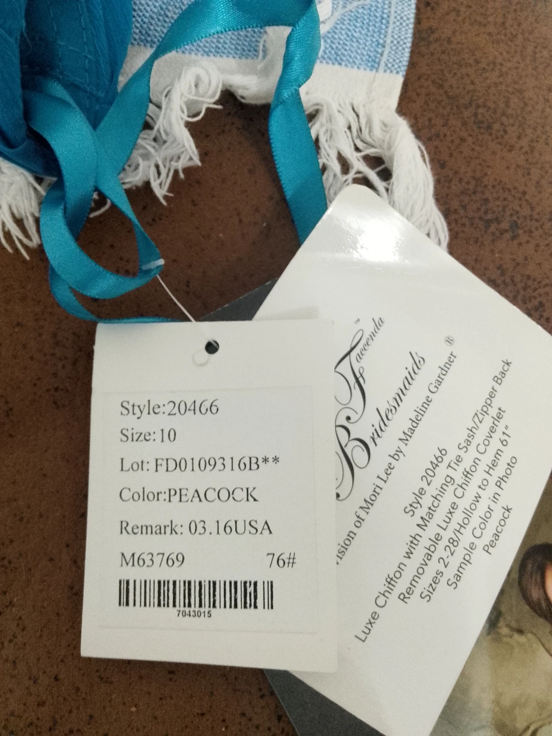 Mori Lee Bridesmaids Teal Chiffon Gown - photo 3