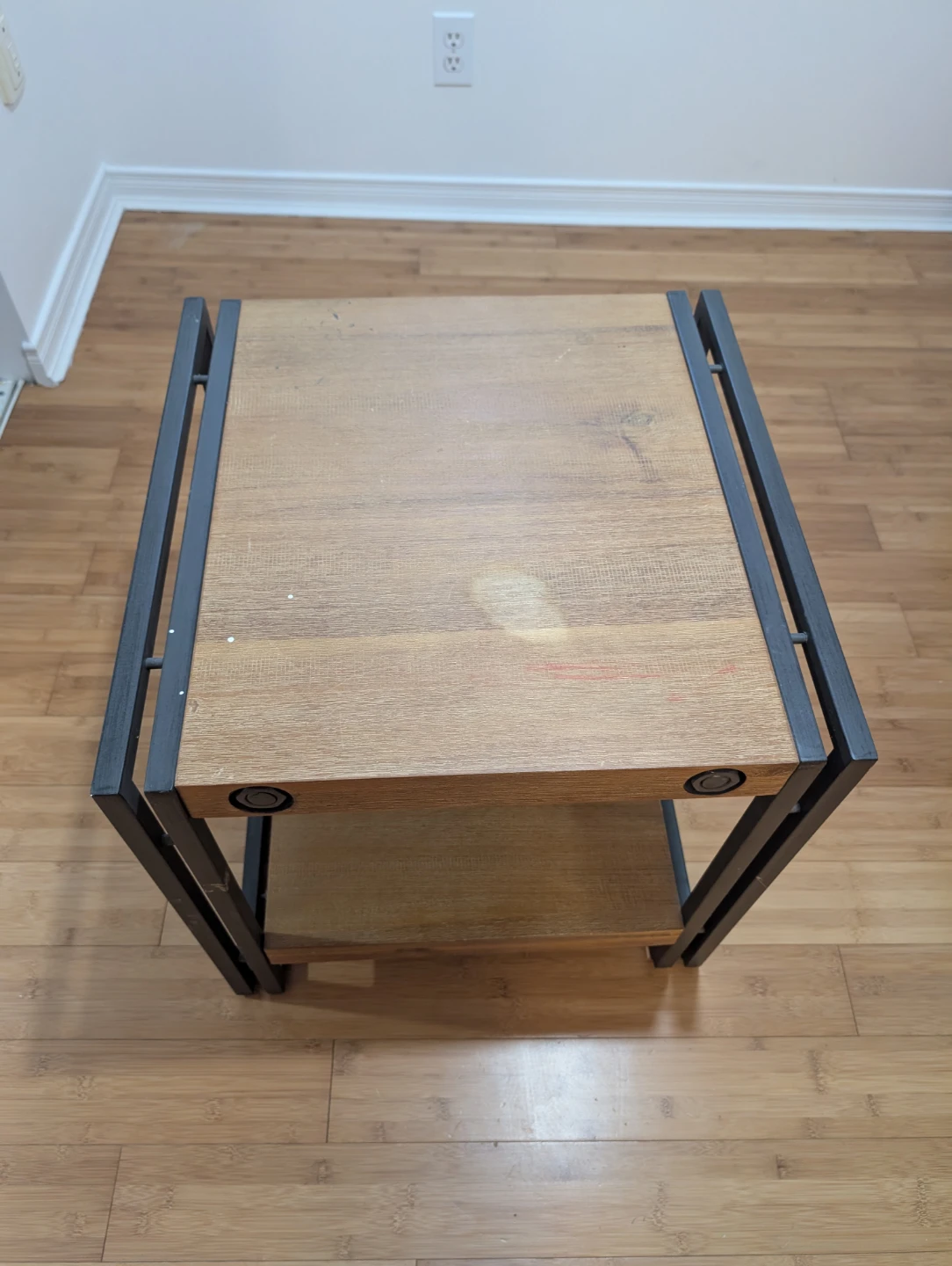 Two-Tiered Wood and Metal End Table - photo 2