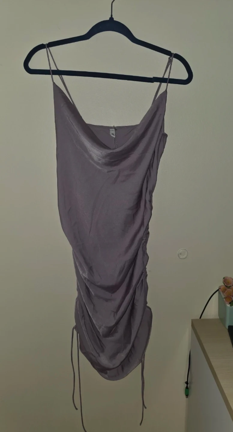 Satin lavender Ruched Camisole Dress, size S-M