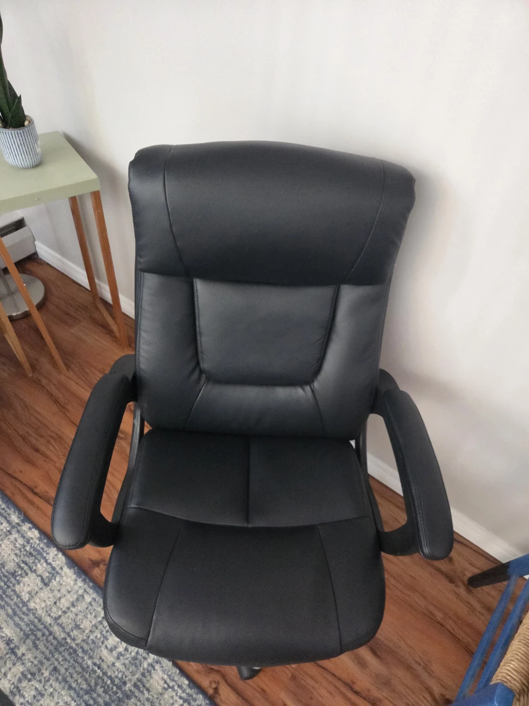 Black Faux Leather Office Chair